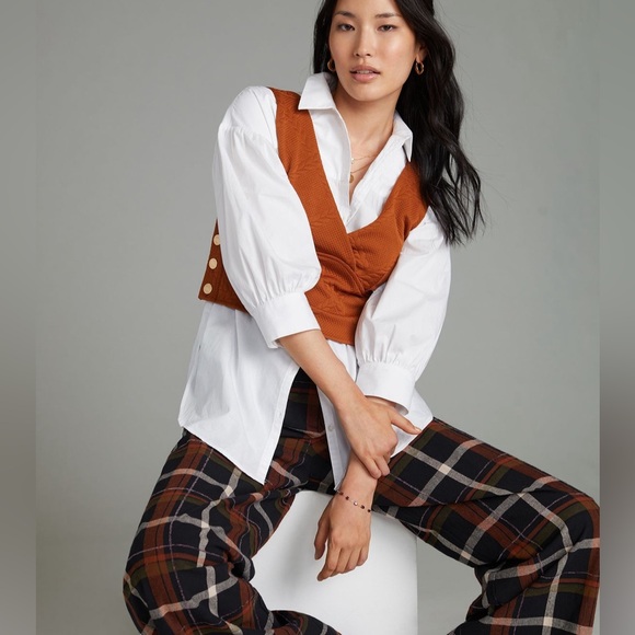Anthropologie Maeve Side-Button Crop Top - Picture 7 of 7